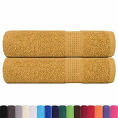 Vidaxl vidaXL Brisače za tuširanje 2 kosa zlate 70 x 140 cm 360 g/m² 100 % bombaž