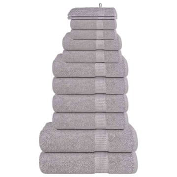 Vidaxl 12-delni komplet brisač FROGN siv 360 g/m²