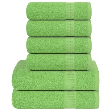 Vidaxl vidaXL 6-delni komplet brisač, jabolčno zelen, 360 g/m², 100 % bombaž