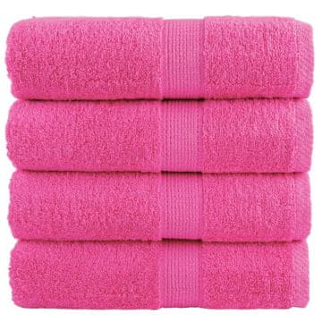 Vidaxl Premium brisače za goste SOLUND 4 kosi roza 30x50 cm 600 g/m²