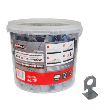 shumee AWTOOLS STANDARDNI SISTEM ZA NARAVNAVANJE PLOŠČIC 1,5 mm - 7-15 mm - SPONKE 400 kosov