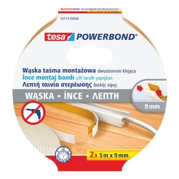 shumee TESA OBOJSTRANSKI LEPILNI TRAK POWERBOND 2 kosa 5 m x 9 mm OZEK