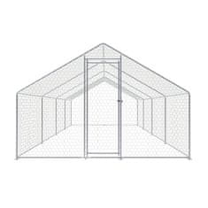 Aga Ograja za kokoši 3x8x2 m s pokrivno ponjavo - zunanja kletka za perutnino in zajce