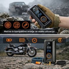 Farrot Prenosni avtomobilski kompresor AirPump Pro 150 PSI, brezžični, digitalni zaslon, powerbank, LED