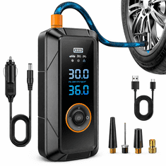 Farrot Prenosni avtomobilski kompresor AirPump Pro 150 PSI, brezžični, digitalni zaslon, powerbank, LED