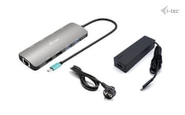 I-TEC priklopna postaja USB-C Metal Nano 2x HDMI, Power Delivery 100W + univerzalni polnilec 100W (paket)