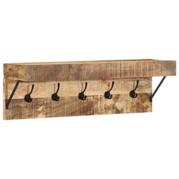 Vidaxl Obešalnik za plašče Rjava 73 x 19 x 23 cm Trden mangov les