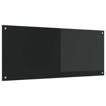 Vidaxl Kuhinjski panel Črna 120 x 50 cm kaljeno steklo