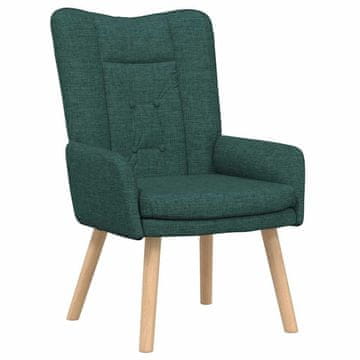 Vidaxl fotelj Temno zelena 63 x 67 x 94 cm Tkanina in vezan les