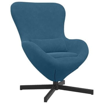 Vidaxl Jajčast stol Modra 63 x 73 x 90 cm Žamet