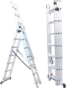 3-delna aluminijasta lestev 3x7