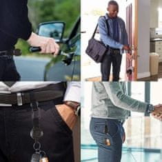 HOME & MARKER® Vlečni obesek za ključe z jeklenico, samonavijalni mehanizem, 2 kosa | TACTKEY