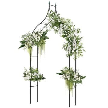 Northix Kovinski vrtni lok 125x39x287 cm gotski stil za plezalne rastline