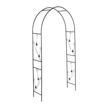 Northix Okrogel vrtni lok 200x120 cm črna kovina za plezalne rastline