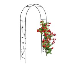 Northix Okrogel vrtni lok 200x120 cm črna kovina za plezalne rastline