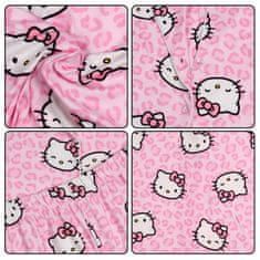 HELLO KITTY Hello Kitty Roza ženska pižama z gumbi, dvodelna poletna pižama s kratkimi rokavi S