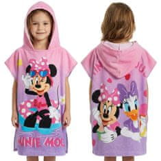 Disney DISNEY Minnie Mouse Bazenjska brisača, hitro sušeča pončo s kapuco za otroke na plažo 100% bombaž M