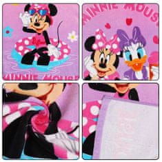 Disney DISNEY Minnie Mouse Bazenjska brisača, hitro sušeča pončo s kapuco za otroke na plažo 100% bombaž M