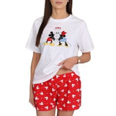 Disney DISNEY Minnie Mickey Mouse Bela ženska pižama, dvodelna poletna pižama s kratkimi rokavi 100% bombaž L