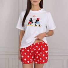 Disney DISNEY Minnie Mickey Mouse Bela ženska pižama, dvodelna poletna pižama s kratkimi rokavi 100% bombaž L