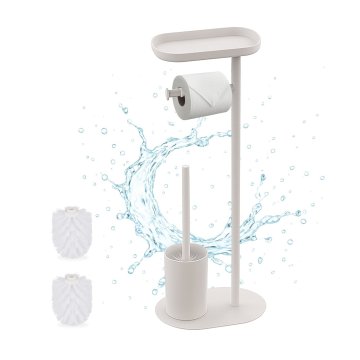 Northix Držalo za toaletni papir s polico in krtačo iz kovine in plastike