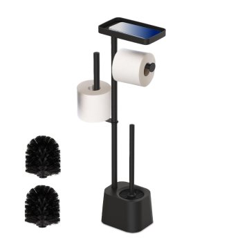 Northix Držalo za toaletni papir prostostoječe kovinsko s polico