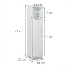 Northix Stoječe držalo za toaletni papir z belo MDF omarico in ročajem