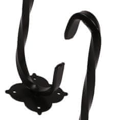 GARDEN LINE Črn stropni obešalnik za lončke, kovinski nosilec, trden kavl 21 cm