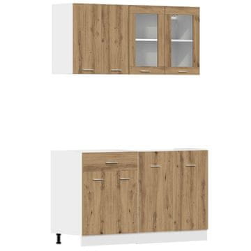 Vidaxl 4-delni komplet kuhinjskih omaric Lyon Artisan hrast inženirski les