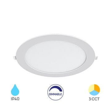 BRAYTRON BP01 vgradni panel LED dimm 18W CCT IP40 okrogel bel