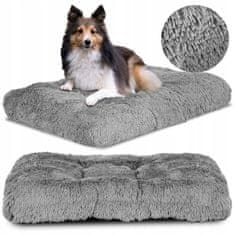 AIO FACTORY Blazina za pasjo posteljo visoka stranica shaggy 130x90 cm svetlo siva