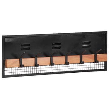 Vidaxl Stenski obešalnik za plašče 90x11x30 cm masiven les mango