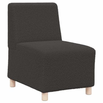Vidaxl Modularna sedežna garnitura brez naslonjala za roke temno siva 55 cm kodrasto blago, podobno volni