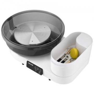 VEVOR Namizni lončarski kolo 36x28 cm bela