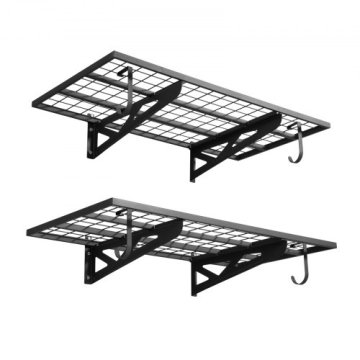 VEVOR Garažna polica 2-nadstropna stenska montaža 610x1219 mm jekleni regal za shranjevanje