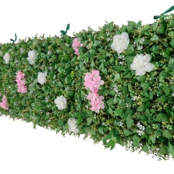 VEVOR Umetna cvetna stenska dekoracija 61x2438 cm zelena 2 panela