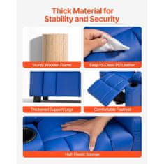 VEVOR Otroški naslanjač 64x655x1015 cm modra