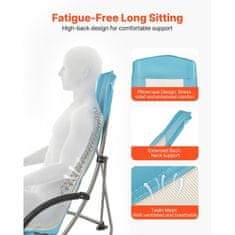 VEVOR Zložljiv plažni stol 72x58x79 cm svetlo modra