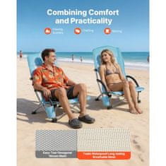 VEVOR Zložljiv plažni stol 72x58x79 cm svetlo modra