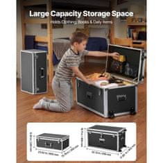 VEVOR Set shranjevalnih zabojev 816x452x460 mm in 600x350x240 mm črne barve