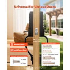 VEVOR Mehanski ključavnica za vrata brez ključa obojestranski gumb 35x65 mm črna