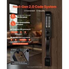 VEVOR Mehanski ključavnica za vrata brez ključa obojestranski gumb 35x65 mm črna