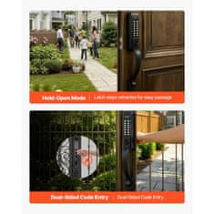 VEVOR Mehanski ključavnica za vrata brez ključa obojestranski gumb 35x65 mm črna