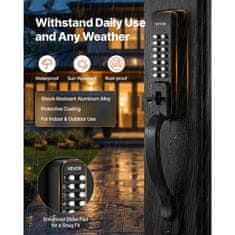 VEVOR Mehanski ključavnica za vrata brez ključa obojestranski gumb 35x65 mm črna