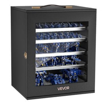 VEVOR Škatla za shranjevanje miniaturnih predmetov 370x300x435 mm rdeče leseno