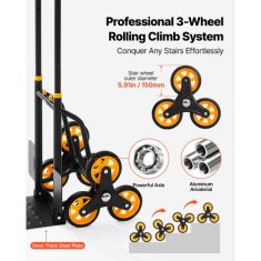 VEVOR Voziček za prenašanje po stopnicah JL-LLC-C 600x460x1090 mm zložljiv