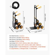 VEVOR Voziček za prenašanje po stopnicah JL-LLC-C 600x460x1090 mm zložljiv