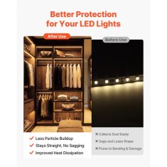 VEVOR LED aluminijasti kanal za omet vgradni brez roba razpršilnik 200 cm srebrn