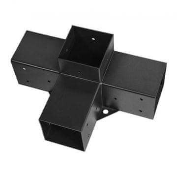 VEVOR Komplet nosilcev za pergolo 4-smerni kot 92x92 mm črn