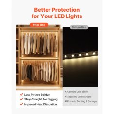 VEVOR LED aluminijasti kanal V oblika 100x1x1 cm 20 kosov mlečni pokrov